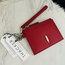 THACKER Leather Wristlet Clutch Wallet, Travel Bag, Ruby Red, NWT - £58.08 GBP