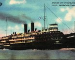 Vintage Lino Cartolina Steamer Navicella City Of Cleveland III - D &amp; Cir... - $11.22