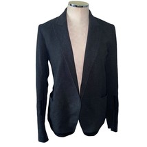 Theory Antonito B Classical Leather Zip Trim Blazer Charcoal Heather Siz... - $45.04