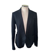 Theory Antonito B Classical Leather Zip Trim Blazer Charcoal Heather Siz... - $45.04