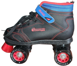 Chicago Skate Co. &quot;Chicago&quot; Roller Skates, Black &amp; Red Boot, Size 3, Bla... - £22.70 GBP