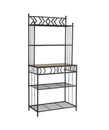 Kitchen Bakers Rack in Black Metal with Marble Finish Top - €261,84 EUR