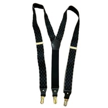 Pelican USA Black Gray Checkered Suspenders Clip Adjustable Stretch Y-Back - £12.71 GBP