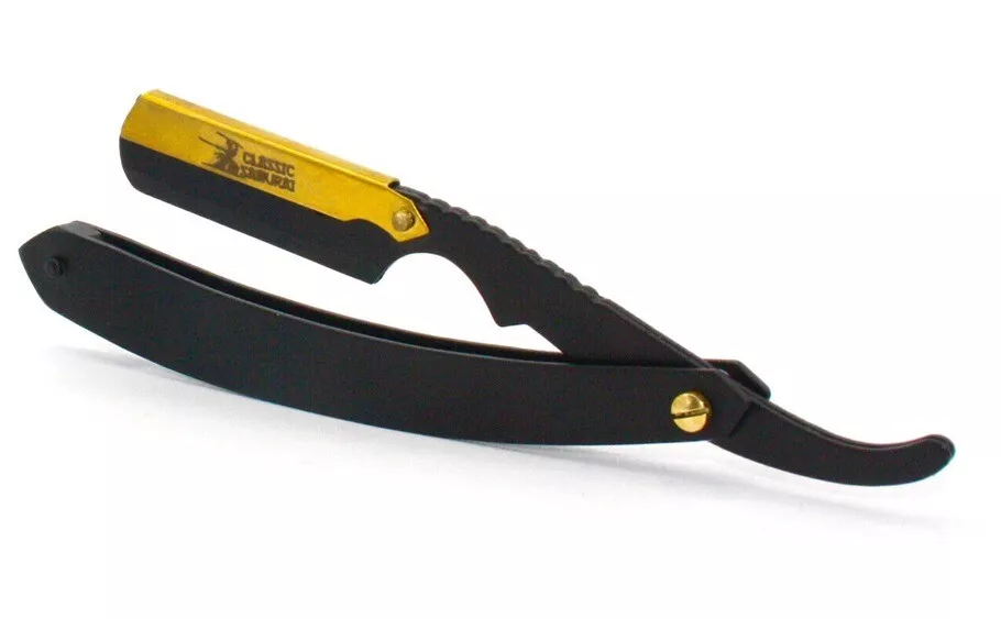 Men&#39;s Shaving Cut Throat Golden Head Straight Razor Barber Salon - $19.76 CAD