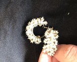 VINTAGE  SILVER HoopS Seed bead / Star Encrusted Hollywood Glam Screw on... - $53.75