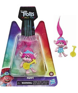 Trolls World Tour Poppy Pretend Play Toy Figure w/ Guitar Pink Hair Rock... - £8.39 GBP