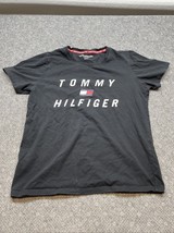 Tommy Hilfiger Black Logo Crew Neck T-shirt Woman&#39;s Size Mediium KG JD - $182.25 MXN