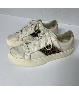 Ugg Women&#39;s Dinale White Leather Leopard Panel Casual Sneakers Size 7M (... - $388.17 MXN
