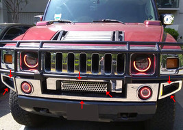 For 03-09 Hummer H2 Stainless Steel Front Bumper 7PC Chrome Accent Trim ... - £195.90 GBP
