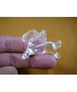 (Y-PEG-RU-553) PEGASUS flying clear glass winged horse Figurine carved m... - $19.20 CAD