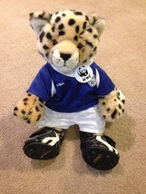 BUILD A BEAR ~ WWF CHEETAH W/ HIGH SOCCER CLEATS, BLUE USA JERSEY &amp; BALL - £22.41 GBP