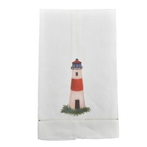 Robins Nest Designs Tea Towel Lighthouse Nautical Beach Handpainted - $14.99