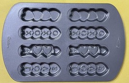Wilton Valentine 8 Cavity Cookie Sticks Baking Pan Hearts Love XOXO GC - £9.37 GBP