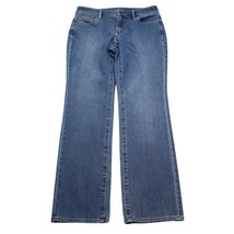 Loft Pants Womens 6P Blue Mid Rise Button Zip Curvy Straight Casual Denim Jeans - £21.66 GBP