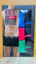 NEW Mens SMALL 2(x)ist SPORT No Show Trunk Cotton Blend 3 Pack 28-30 red... - $15.74