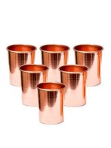 PG COUTURE Daily Use Six Copper Glasses Water with Lid - £21.93 GBP