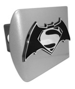SUPERMAN S BATMAN EMBLEM ON BRUSHED CHROME METAL USA MADE TRAILER HITCH ... - £63.11 GBP