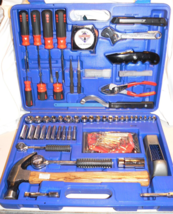 56-Piece Tool Set - General Household Hand Tool Kit w/Plastic Toolbox Case NEW! - £15.90 GBP