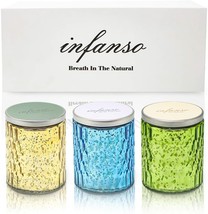 Scented Candle Set Long Lasting Smoke-Free Strong Fragrance Natural Soy Wax NEW - £21.85 GBP