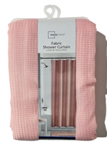Mainstays Fabric Shower Curtain 72x72 In Waffle Weave Pink Polyester - £19.22 GBP