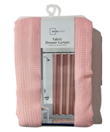Mainstays Fabric Shower Curtain 72x72 In Waffle Weave Pink Polyester - $32.66 CAD