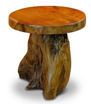 Root Wood Table 40 cm Wood Side Table Tree Trunk Rustic Pedestal - $121.33