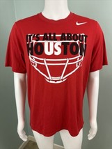 Nike Men&#39;s University of Houston U of H Football S/S Red T-Shirt Tee Sz Large - £15.49 GBP