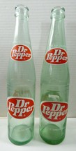 VTG Lot of 2 rare glass Dr Pepper 16oz soda Bottles  - £40.49 GBP