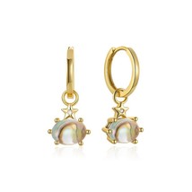 CANNER Colorful Stones Pendant 925 Silver Gold Plated Drop Earrings for Women Hu - £16.69 GBP