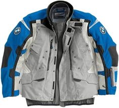 BMW MEN&#39;S Motorrad Rallye Gray/Blue Jacket Motorcycle/Motorbike RIDE FOU... - $329.00