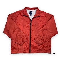 Vintage Gap Jacket Mens Large Orange Full Zip Nylon Anorak Windbreaker Retro - £12.04 GBP