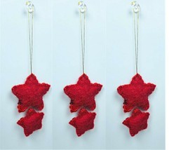 Felt Star Ornaments - Red 2&quot; x 3.5&quot; by CANVAS - $9.89