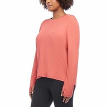 Danskin Ultimate Rib Long Sleeve Thumbhole Tee Mineral Red  Women&#39;s Sz L... - $307.63 MXN