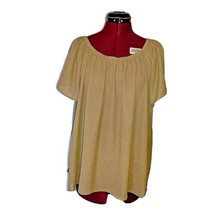 Vince Camuto Blouse Olive Women Size Small Shirred Elastic Scoop Neckline - £20.53 GBP