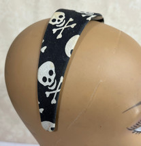 Black Skull Cross Bones Pirate Ladies Headband Hair Accessory - £6.52 GBP