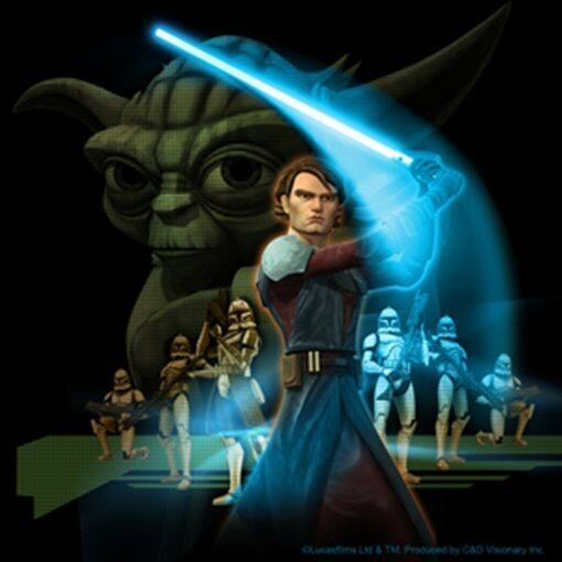 Star Wars The Clone Wars Anakin Yoda Collage Vinyl Sticker Decal, NEW UN... - $3.99