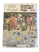 Sewing Pattern Little Vogue Toddlers Transfer Togs Pattern 1844 Size 4 Cut Vtg - $12.07