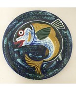 Vintage Large 14¼&quot; Spanish Art Pottery Thrown Fish Wall Hanging Plate Co... - $105.00