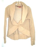 Beige Tan One Button Open Weave Sweater by J.J. Basics Size S - £21.38 GBP