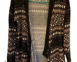 Carmela Cardigan Womens Size S Black Aztec Long Sleeved Open Front Knit ... - $16.65