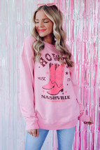Pink HOWDY NASHVILLE Vintage Western Graphic Sweatshirt - $21.88