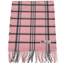 New Women 100% CASHMERE SCARF Plaid Pink teal Made in England Soft Warm ... - £7.60 GBP