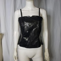 Highway Sport Tank Top Womens Medium Faux Leather Snake Print Zip Back 2... - $18.80