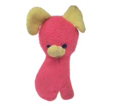 9" Vintage Atlanta Novelty Gerber Products Pink Yellow Stuffed Animal Plush Toy - £29.14 GBP