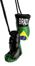 Mini BOXING Gloves BRAZIL Country Pride BRASIL National Flag MMA Car Mirror - $6.99