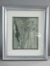 Vintage Estate Framed Modernist Art Print E793 - £62.30 GBP