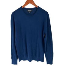 BONOBOS Crewneck Merino Wool Knitted Sweater Blue Pullover Size Med - $24.74