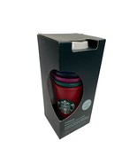 New Starbucks Reuseable Hot Cups 6 cups 6 lids 16 oz Multicolor Changes ... - £19.67 GBP