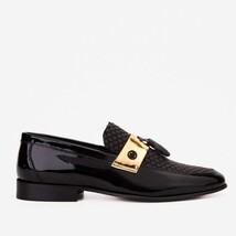 The Imperial Black & Gold Leather Men Dress Shoe image 7