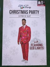 Ugly Christmas Sweater Mens Three Piece Christmas Suit - Red Print Jacke... - £31.69 GBP